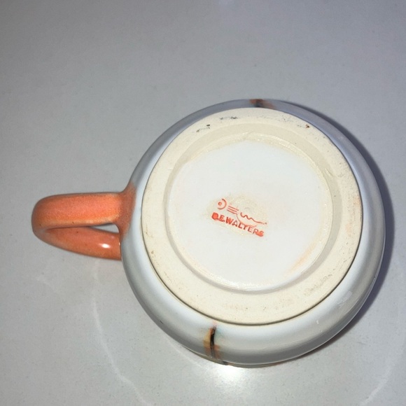 Ceramic clay pottery cup Orange and White Ceramic Mug - Picture 4 of 16